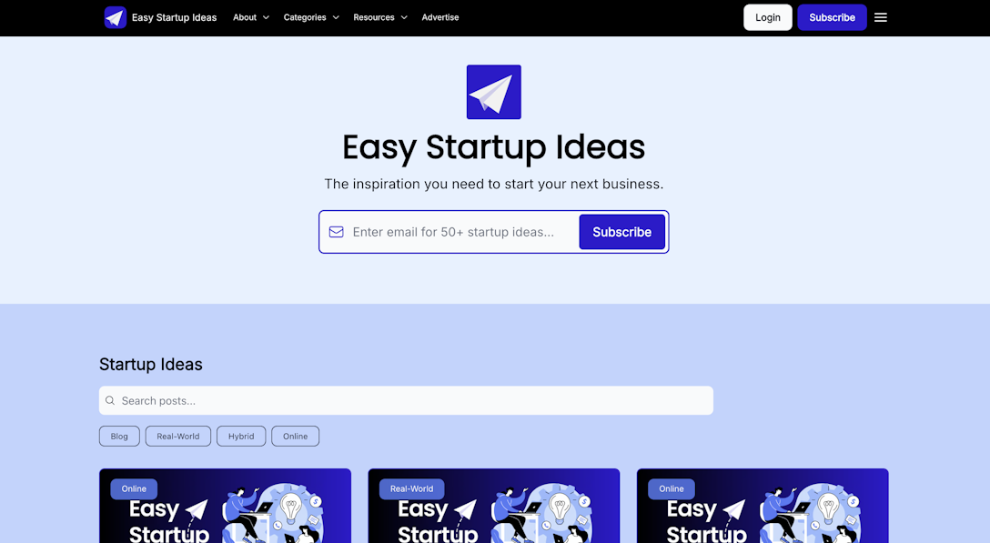 Easy Startup Ideas